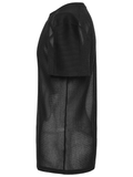 Black Transparent Mesh Punk T-Shirt with Shoulder Inserts