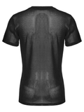 Black Transparent Mesh Punk T-Shirt with Shoulder Inserts