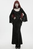 Gothic Bloody Rose Lace Bralet with Draped Chain Detail