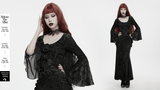 Gothic Bloody Rose Lace Bralet with Draped Chain Detail