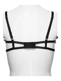Gothic Bloody Rose Lace Bralet with Draped Chain Detail