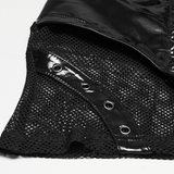 Bold Women's Patent Faux Leather Mesh Lace Up Top