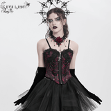 Brocade Corset with Chains and Adjustable Garter Straps
