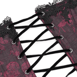 Brocade Corset with Chains and Adjustable Garter Straps