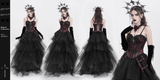 Brocade Corset with Chains and Adjustable Garter Straps