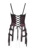 Brocade Corset with Chains and Adjustable Garter Straps