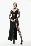 Buckled Straps Maxi Skirt with Slit and Metal Details