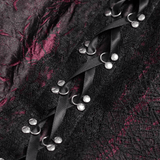 Burgundy Gothic Halter Dress with Lace Layers