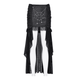 Chic Black Gothic Skirt with Spider Web Details