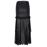 Chic Black Gothic Skirt with Spider Web Details