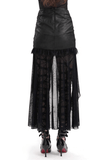 Chic Black Gothic Skirt with Spider Web Details