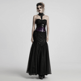 Chic Gothic Black Crystal Headband Featuring Tassel Accents