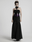 Chic Gothic Black Crystal Headband Featuring Tassel Accents
