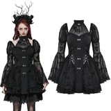 Chic Gothic Mini Dress with Delicate Butterfly Details