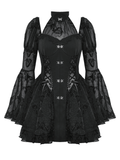Chic Gothic Mini Dress with Delicate Butterfly Details