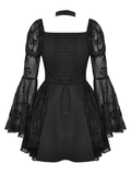 Chic Gothic Mini Dress with Delicate Butterfly Details