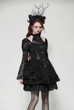 Chic Gothic Mini Dress with Delicate Butterfly Details