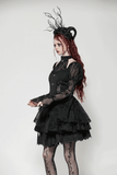 Chic Gothic Mini Dress with Delicate Butterfly Details