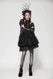 Chic Gothic Mini Dress with Delicate Butterfly Details
