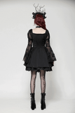 Chic Gothic Mini Dress with Delicate Butterfly Details