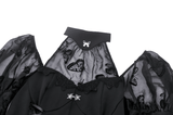 Chic Gothic Mini Dress with Delicate Butterfly Details