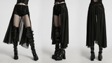 Chic Gothic Shorts with Removable Chiffon Cape Detail