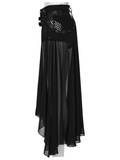 Chic Gothic Shorts with Removable Chiffon Cape Detail