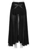 Chic Gothic Shorts with Removable Chiffon Cape Detail