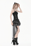 Chic High Low Lace Skirt with Layered Ruffle Train