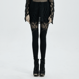 Chic Mesh-Panel Iron Ring Women's Leggings for an Edgy Look