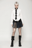 Chic Plaid and Striped Skirt with Faux Leather Waist