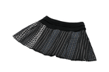 Chic Plaid and Striped Skirt with Faux Leather Waist