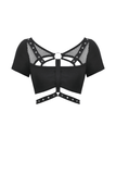 Chic Punk Women's Crop Top with Metallic Details