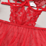 Chic Red Lace Babydolls Dress - Romantic Evening Wear - EVE's SECRETS