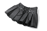 Chic Women's Pleated Mini Skirt With Lace-Up Waist Accents