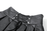 Chic Women's Pleated Mini Skirt With Lace-Up Waist Accents