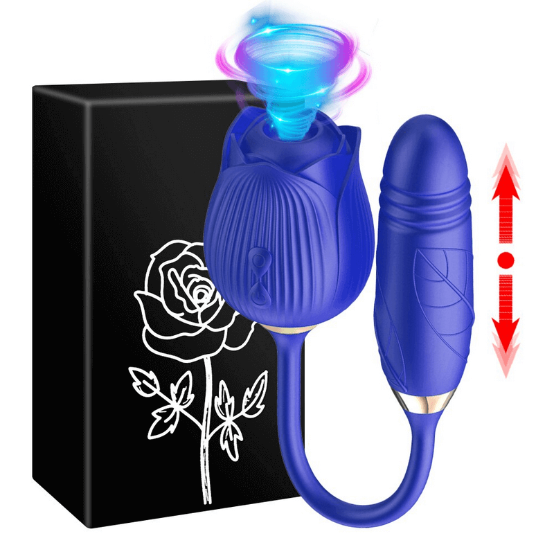 2in1 Clit Suction and Vaginal Telescopic Vibrator / 10-speed Rose-shaped Vibrator / Women's Sex Toys - EVE's SECRETS