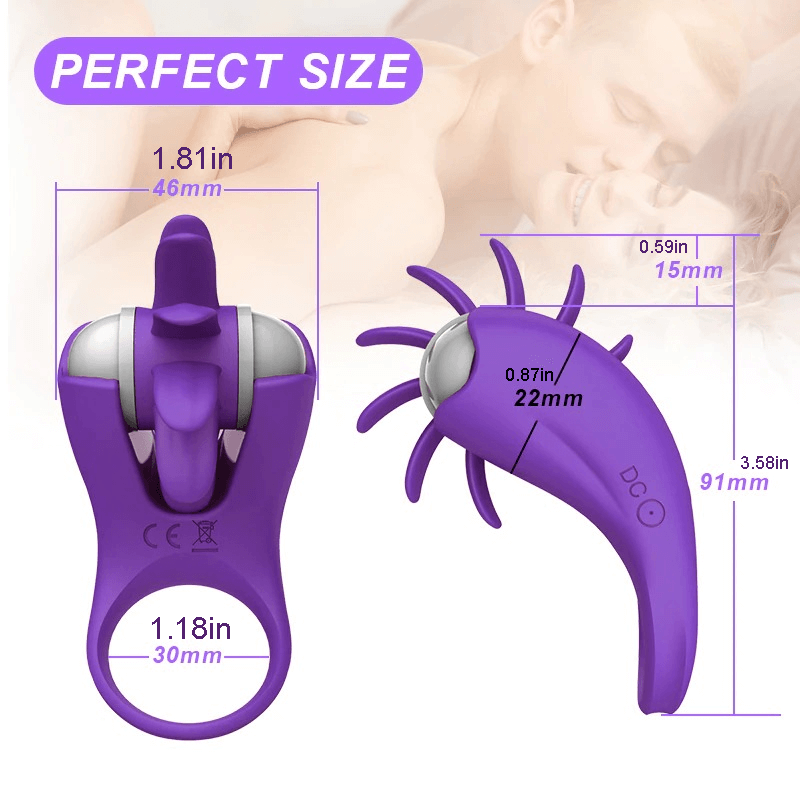 Cock Vibrator For Couple / Penis Ring with Licking Stimulator - EVE's SECRETS
