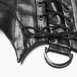 Cropped Jacket with Studded Rivets and Lace-Up Trim