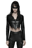 Cropped Jacket with Studded Rivets and Lace-Up Trim