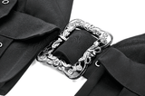 Cropped Top with Buckled Straps and Metal Accents