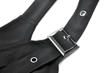 Cropped Top with Buckled Straps and Metal Accents