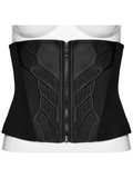 Cyberpunk Black Waist Corset with Stylish Lace-Up Detail