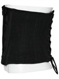 Cyberpunk Black Waist Corset with Stylish Lace-Up Detail
