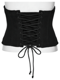 Cyberpunk Black Waist Corset with Stylish Lace-Up Detail