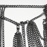 Cyberpunk Chain Body Harness and Fringe Jewelry