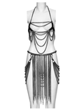 Cyberpunk Chain Body Harness and Fringe Jewelry