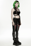 Cyberpunk Gothic Lace Up Faux Leather Crop Top