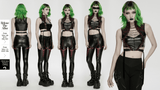 Cyberpunk Gothic Lace Up Faux Leather Crop Top