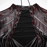 Cyberpunk Gothic Lace Up Faux Leather Crop Top